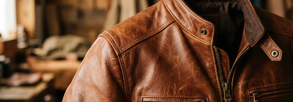 Cazadoras de Cuero Marrón para Hombre
