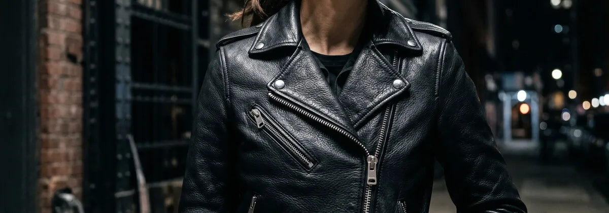 Cazadoras Biker de Cuero para Mujer