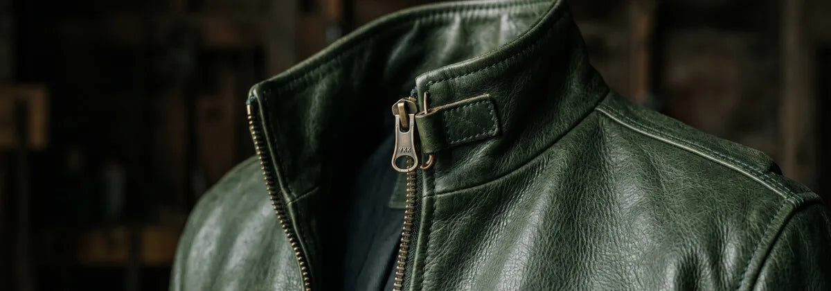 Cazadoras de Cuero Verde para Hombre