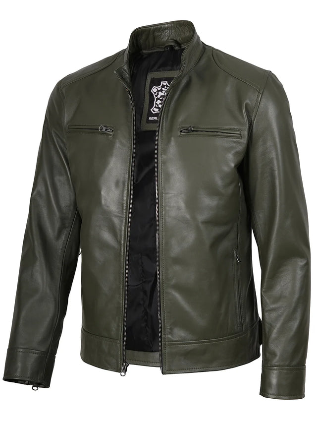 Biker-skinnjacka g (Hombre)
