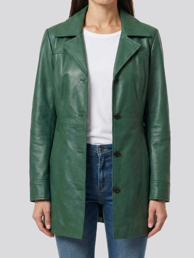 Car coat i skinn r (Mujer)