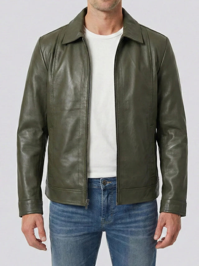 Harrington-skinnjacka verde oscuro (Hombre)