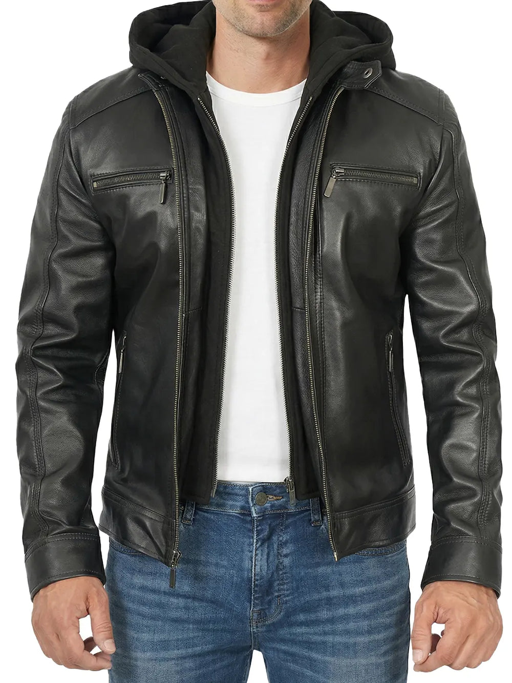 Mens-Black-Hooded-Leather-Jacket