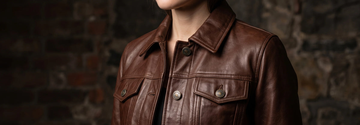 Chaquetas de cuero estilo camionero para mujer