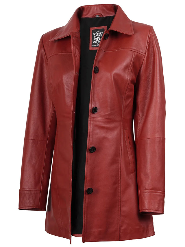 Car coat i skinn ö (Mujer)